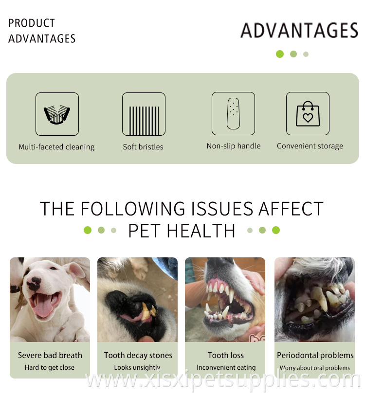 Factory Wholesale 2 In 1 Pet Dental Care 3D Pet Toothbrush Cat Dog Tooth Brush
